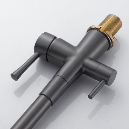 Смеситель для кухни с подключением фильтра Shevanik S528T, оружейная сталь, артикул S528T