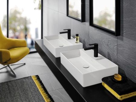 Раковина, Villeroy&Boch, Memento, ширина, мм-500, глубина, мм-420, высота, мм-90, тип установки-на столешницу, отверстия для смесителя-1, перелив-есть, материал-TitanCeram, крепления в комплекте, цвет-альпийский белый