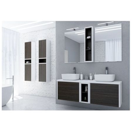 Столешница Акватон Брук 140 для двух раковин Белая