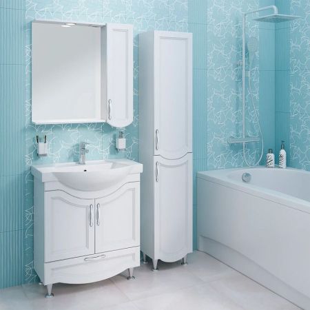 Шкаф пенал Runo Неаполь 35 R 4620750029074 Белый