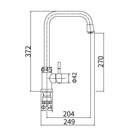 Смеситель для кухни FASHUN A54909-A, сатин