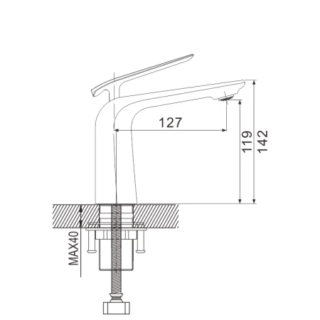 Смеситель для раковины Rose R13 R1301, хром