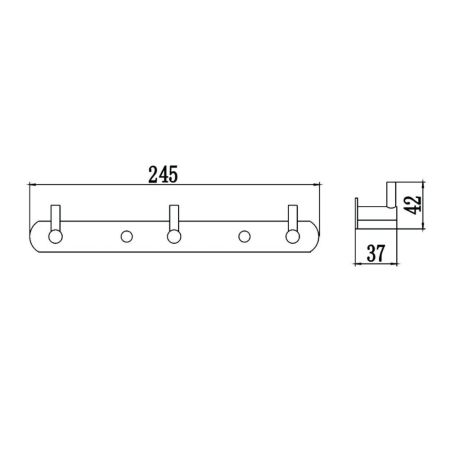 Планка с крючками Savol S-007213H, черный, артикул S-007213H