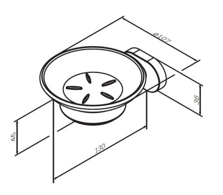 A7434200 Sense L, Стеклянная мыльница с настенным держателем, хром, артикул A7434200