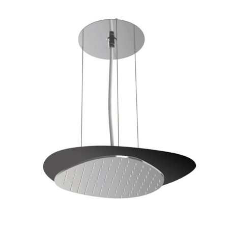 FIMA|Carlo Frattini Wellness Верхний душ Cloud, подвесной, потолочный монтаж, верхняя пластина черная, цвет хром, артикул F2651NCR