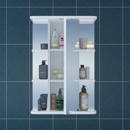 Зеркальный шкаф СаНта Герда 50 101018 с подсветкой, цвет белый