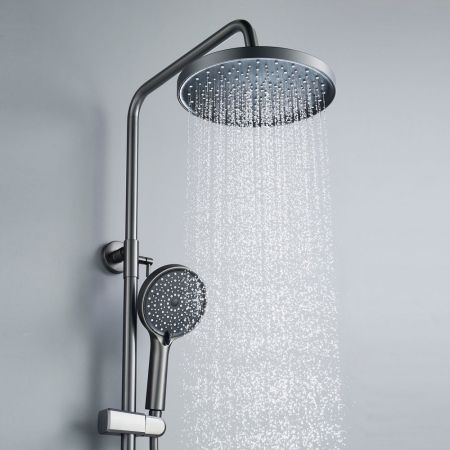 Душевая система Shevanik S4336T, оружейная сталь