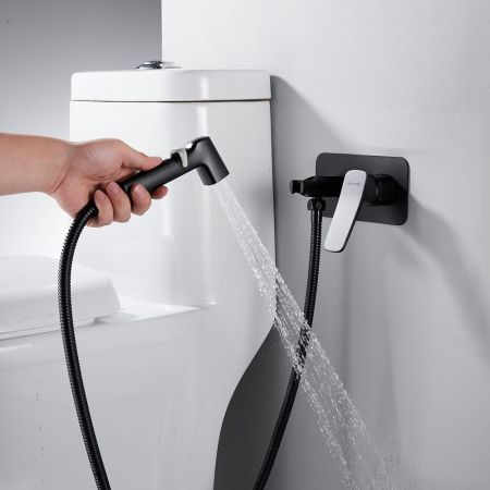 Гигиенический душ со смесителем Shevanik S9905H, черный, артикул S9905H
