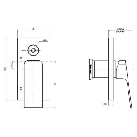 Fima Carlo Frattini Fit Смеситель для душа, встраиваемый, на 2 выхода, цвет: хром, артикул F3389E2CR