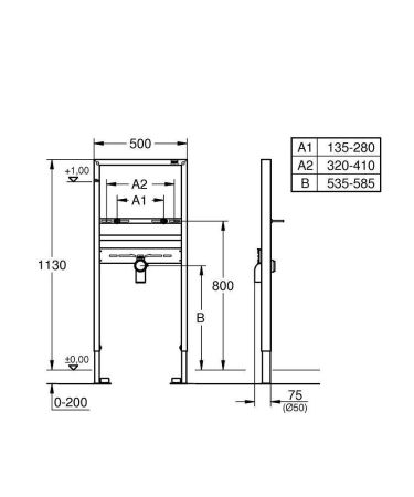 Система инсталляции для раковины GROHE Rapid SL (1,13 м) (38557001), артикул 38557001