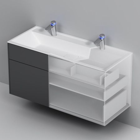 M50AFHX1203GM Inspire V2.0, База под раковину, подвесная, 120 см, 3 ящика, push-to-open, графит мато, артикул M50AFHX1203GM