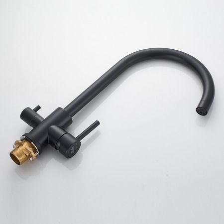 Смеситель для кухни с подключением фильтра воды Raffine F108H, черный