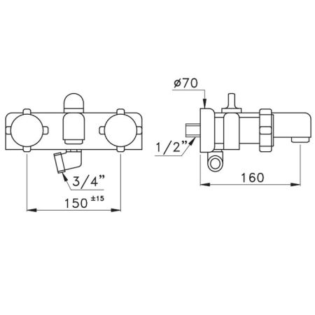 Stella Aster Смеситель для ванны 3267, цвет: хром, артикул AT 02000 CR00