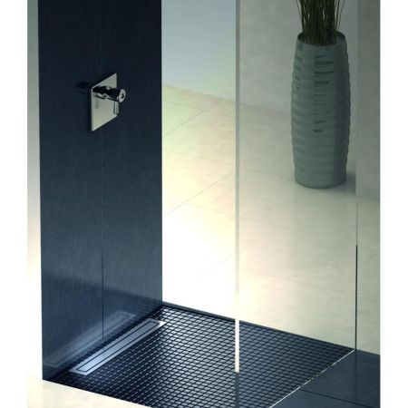 Желоб BERGES водосток TOP Stark 700, матовый хром, S-сифон D50 H60 боковой