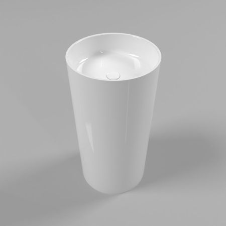 Умывальник WHITECROSS Altar D=43 (белый глянец) иск. камень, артикул 0737.043043.100