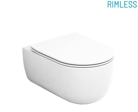 Olympia Milady, подвесной безободковый унитаз с сиденьем микролифт, цвет белый матовый, артикул MILSET11