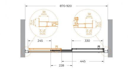 MOLVENO-BF-3-90-C-Cr-IV Душевая дверь, артикул MOLVENO-BF-3-90-C-Cr-IV