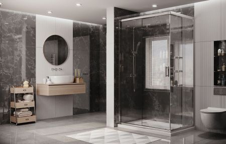 Душевой уголок Ambassador Kingston 14011101-ST11, прямоугольный, линейный трап, 120х80