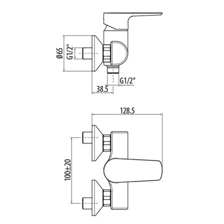 Gattoni H2omix3000 Смеситель для душа, вывод снизу. цвет хром, артикул 3029/30C0cr