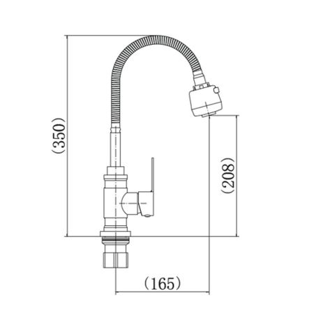 Смеситель для кухни с гибким изливом FASHUN A54401-3, сатин