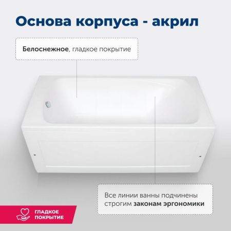 Акриловая ванна Aquanet Roma 150x70 (с каркасом), артикул 00205541