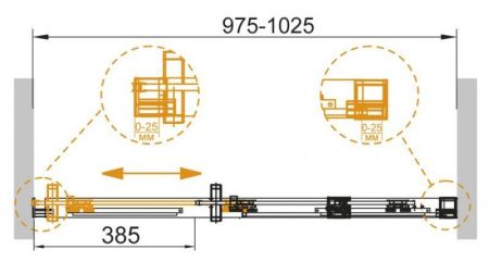 Душевая дверь в нишу CEZARES  DUET-SOFT-BF-1, артикул DUET SOFT-BF-1-100-C-Cr-R
