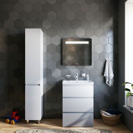 M91FSX0602WG GEM S, База под раковину, напольная, 60 см, 3 ящика, белый глянец, артикул M91FSX0602WG