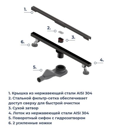 Душевой трап RGW SDR-52B (800), артикул 76215280-04