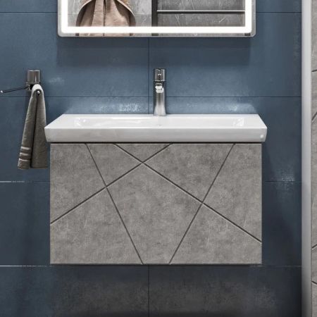 Тумба под раковину подвесная VIGO Geometry 034 бетон, 70 см, артикул 034 бетон