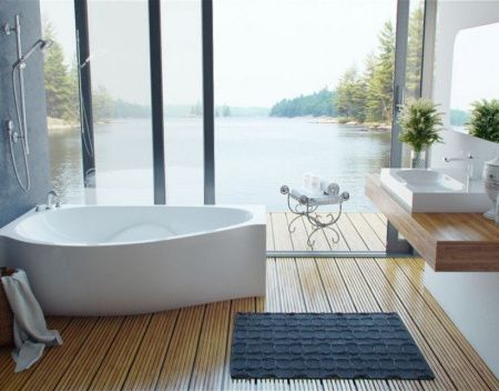 Ванна из искусственного камня Эстет Грация 170x94 Белая левая