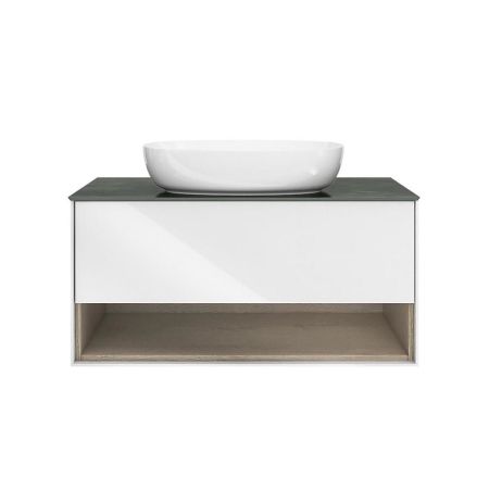 Тумба PLAZA Modern подвесная 100 белый 1 ящик + полка