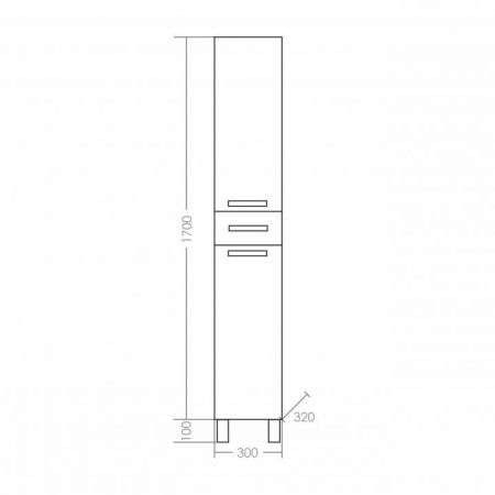 Шкаф-пенал СаНта Нептун 30, 530001, универсальной установки, артикул 530001