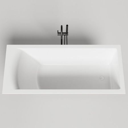 Salini CASCATA KIT Встраиваемая ванна с прямоугольной чашей 1698х750х600мм, ножки, донный клапан "Up&Down", сифон S-Sense, белый глянцевый