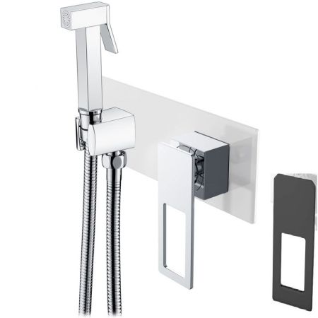 Гигиенический душ со смесителем Boheme Q 147-WB Белый Черный, артикул 147-WB