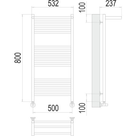 Полотенцесушитель водяной с полкой Terminus Аврора П16 50х80, артикул 4670078529428