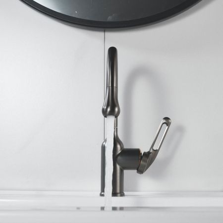 Смеситель для раковины Raffine F101T, оружейная сталь, артикул F101T