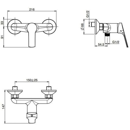 FIMA|Carlo Frattini Serie 4 Смеситель для душа внешнего монтажа, цвет хром, артикул F3765/1CR