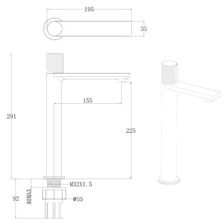 Смеситель для раковины Allen Brau Liberty 5.33002-31 черный матовый, артикул 5.33002-31