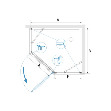 Душевой уголок RGW HO-082 (800x800, Прозрачное)