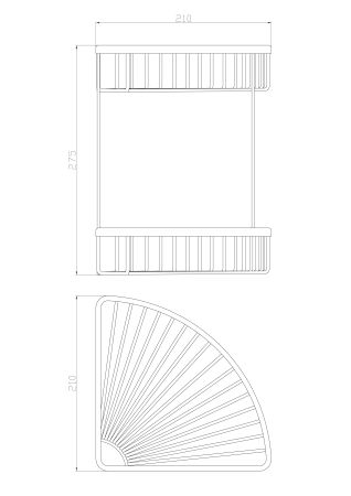 Полка для ванной 2-х ярусная WONZON & WOGHAND, Хром (WW-4128)