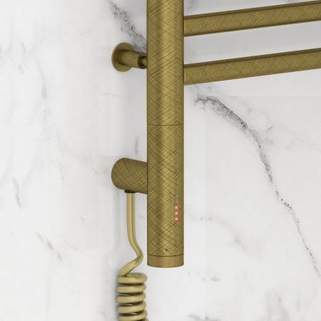 Полотенцесушитель электрический "БОГЕМА 3.0" прямая 1200х400 / МЭМ левый (Состаренная бронза)