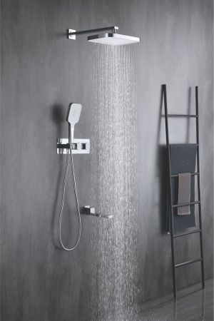 Душевая система с термостатом встраиваемая Rose R1095, хром