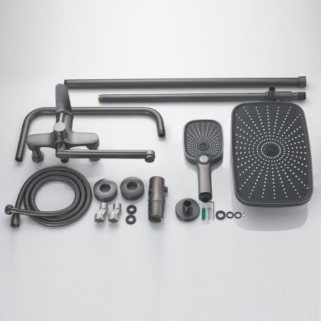 Душевая система Shevanik S6236T, оружейная сталь, артикул S6236T
