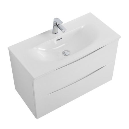 MARINO-CER-MINI База под раковину подвесная с двумя выкатными ящиками, Bianco Lucido, 696x390x500, MARINO-CER-MINI-700-2C-SO-BL-P, артикул MARINO-CER-MINI-700-2C-SO-BL-P