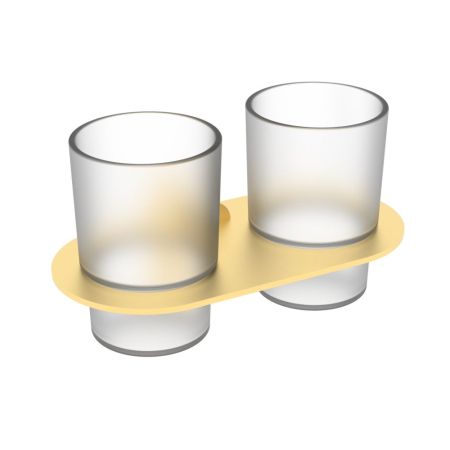 Стакан для ванной комнаты двойной Raglo R300.08.03, золотой сатин