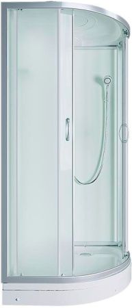 Душевая кабина Erlit Comfort ER3510P 100x100 задняя стенка Белая стекло матовое