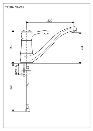 Emmevi Tiffany, кухонный смеситель с поворотным изливом, цвет золото, артикул 6095OR