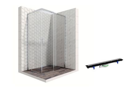 Душевой уголок Ambassador Queen 11011106R-PR1, прямоугольный, линейный трап, 120х80, артикул 11011106R-PR1