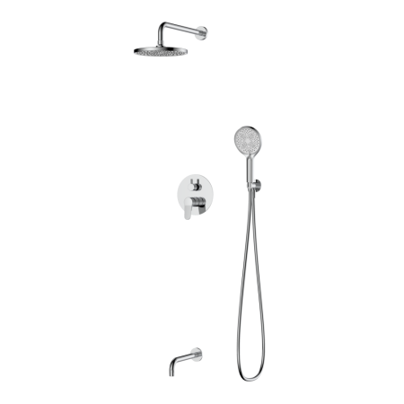 Душевая система для ванны и душа DQ Leipzig встраиваемая с изливом хром (DA1765601), артикул DA1765601