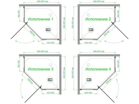 Душевой уголок Royal Bath RB 9085TR-T-CH  85х90х200 (прозрачное), артикул RB9085TR-T-CH